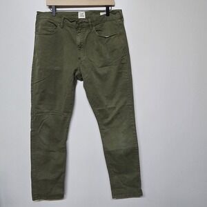 FLINT‎ AND TINDER Slim Fit GREEN Twill 5-POCKET MEN'S Pants Sz 36x32